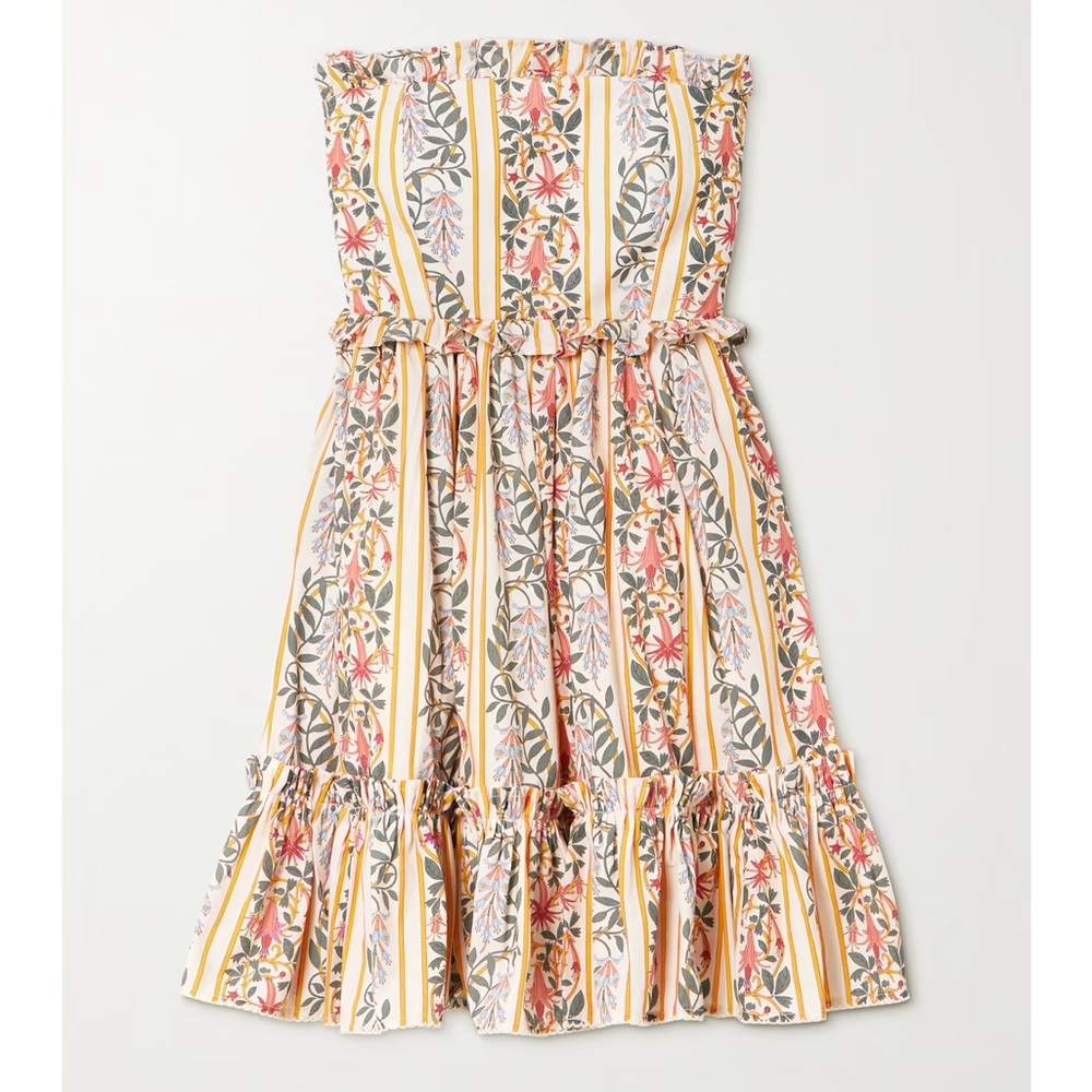 AGUA BY AGUA BENDITA Rosa Floral Strapless Mini Dress